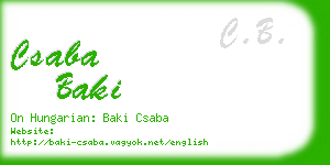 csaba baki business card